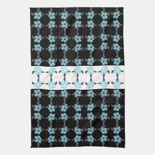 Blau mit Schwarz Geschirrtuch (Vertikal)