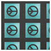 Blau mit schwarzem Friedenszeichen-Gewebe Stoff (Muster)