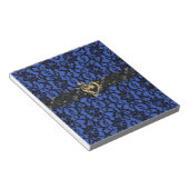 Blau mit schwarzem Schnürsenkel und goldenen Notiz Notizblock (angewinkelt)