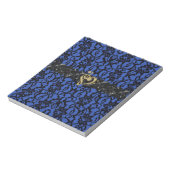 Blau mit schwarzem Schnürsenkel und goldenen Notiz Notizblock (Rotiert)