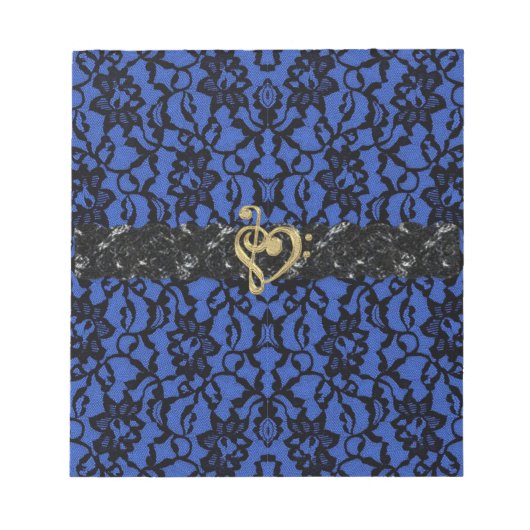 Blau mit schwarzem Schnürsenkel und goldenen Notiz Notizblock (Vorderseite)