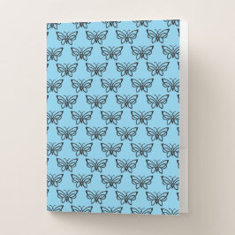 BLAU MIT SCHWARZEN BUTTERFLIESSEN BEWERBUNGSMAPPE