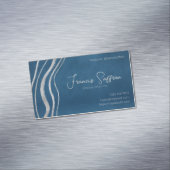 Blau mit Silber Abstrakt Magnetische Visitenkarte (Beispiel)