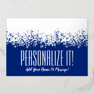 Blau mit silberfarbener Glitzy-Grenzkarte Folien Feiertagskarte