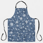 BLAU MIT SILBERNEN WINTERSCHNEEFLÖCKCHEN SCHÜRZE (Vorderseite)