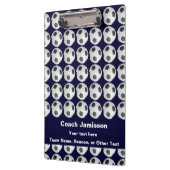 Blau mit Soccer-Ball-Muster für Trainer, Name, Klemmbrett (Links)