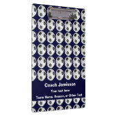 Blau mit Soccer-Ball-Muster für Trainer, Name, Klemmbrett (Rechts)