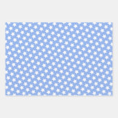 Blau mit Spaß, Muster der weißen Sterne Geschenkpapier Set (Vorderseite 3)