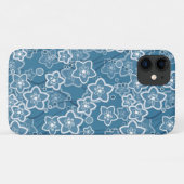 blau mit Weiß, blau, Blume, blumig, rustikal, fa Case-Mate iPhone Hülle (Rückseite (Horizontal))