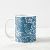 blau mit Weiß, blau, Blume, blumig, rustikal, fa Kaffeetasse (Links)