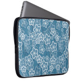 blau mit Weiß, blau, Blume, blumig, rustikal, fa Laptopschutzhülle (Vorne Rechts)