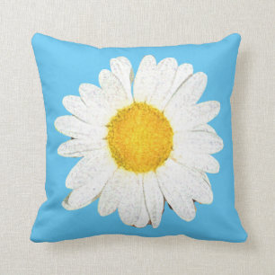 Blau mit weißem Daisy-Trendy-reversible Muster Kissen