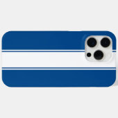 Blau mit weißem Racing Streifen Case-Mate iPhone Hülle (Rückseite (Horizontal))