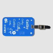 Blau mit weißen Blume, kundenspezifische Gepäckmar Gepäckanhänger (Vorderseite (Horizontal))