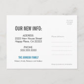 Blau mit weißen Häusern Neue Adresse Postkarte (Rückseite)