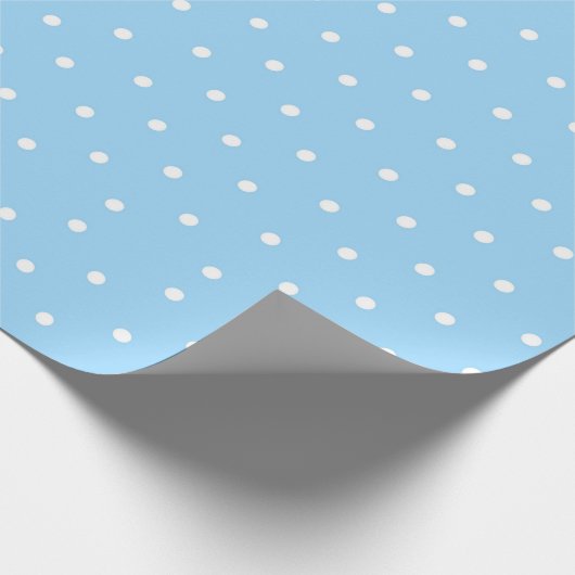 Blau mit weißen Polka-Punkten Geschenkpapier (Ecke)