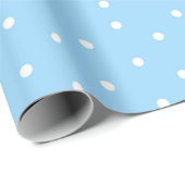 Blau mit weißen Polka-Punkten Geschenkpapier (Rolleneckpunkt)