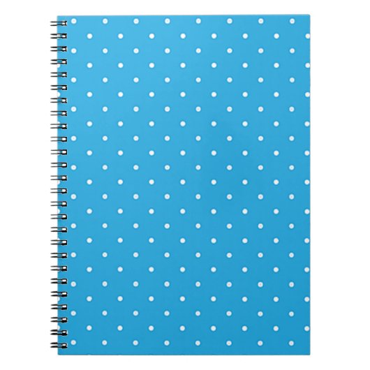 Blau mit weißen Polka-Punkten Notizblock (Vorderseite)