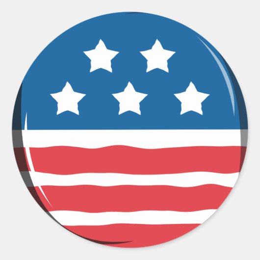 Blau mit weißen Sternen und Rot-Weiß-Streifen Runder Aufkleber (Vorderseite)