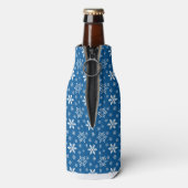 BLAU MIT WEISSEN WINTERSCHNEEEN FLASCHENKÜHLER (Flasche Rückseite)