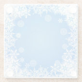 BLAU MIT WEISSEN WINTERSCHNEEEN GLASUNTERSETZER (Rückseite)