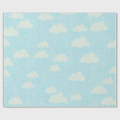 Blau mit weißen Wolken Geschenkpapier (Flach)
