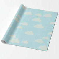 Blau mit weißen Wolken