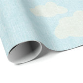 Blau mit weißen Wolken Geschenkpapier (Rolleneckpunkt)