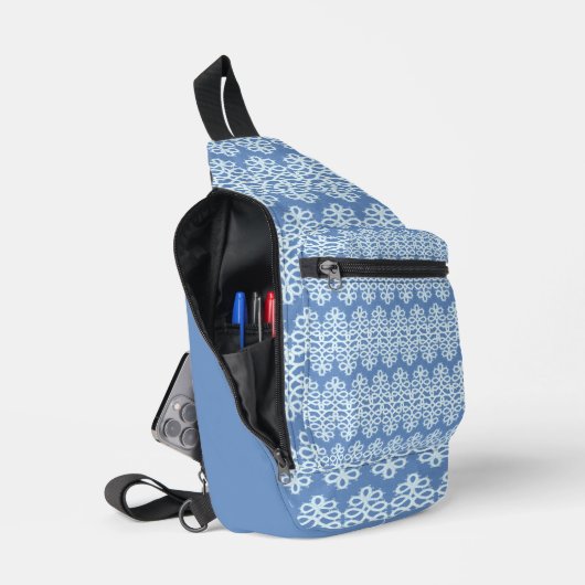 BLAU MIT WEISSER FLÄCHE SEHEN ROWS CROSSBODY BAG (Offen)
