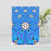 blau mit weißer geometrischer Einladung (Stehend Vorderseite)
