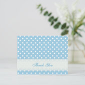 Blau mit weißer Polka Dot Vielen Dank Karten (Stehend Vorderseite)