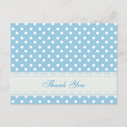 Blau mit weißer Polka Dot Vielen Dank Karten (Vorderseite)