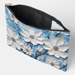 BLAU MIT WEISSER TÄUSCHSTEXTUR SEHEN BLUME AUS ZUBEHÖRTASCHE