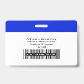 Blau | Mitarbeiter Foto ID Unternehmen Fett Securi Ausweis (Rückseite)