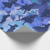 Blau Mitte der 50er Jahre Vintage Silhouette Geschenkpapier (Ecke)