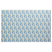 Blau Mitte Jahrhundert Moderne Stoffe und grüne Ge (Yard (91,4 cm))