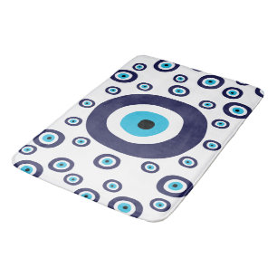 Blau-Mittelmeer Nazar Evil Eye Badezimmer Dekorati Badematte