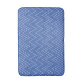 Blau, modern, einfach, cool, trendy Zickzack-Muste Badematte (Vorderseite Vertikal)