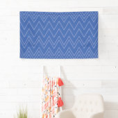Blau, modern, einfach, cool, trendy Zickzack-Muste Banner (Insitu)