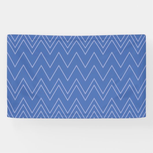Blau, modern, einfach, cool, trendy Zickzack-Muste Banner (Horizontal)