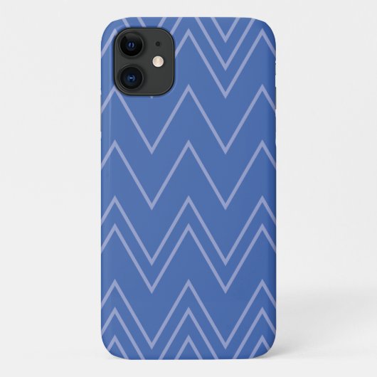 Blau, modern, einfach, cool, trendy Zickzack-Muste Case-Mate iPhone Hülle (Rückseite)