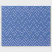 Blau, modern, einfach, cool, trendy Zickzack-Muste Geschenkpapier (Flach)