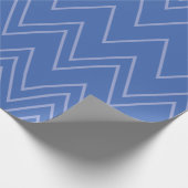 Blau, modern, einfach, cool, trendy Zickzack-Muste Geschenkpapier (Ecke)