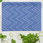 Blau, modern, einfach, cool, trendy Zickzack-Muste Geschirrtuch (Gefaltet)