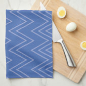 Blau, modern, einfach, cool, trendy Zickzack-Muste Geschirrtuch (Viertel Falte)