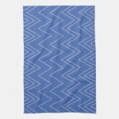 Blau, modern, einfach, cool, trendy Zickzack-Muste Geschirrtuch (Vertikal)