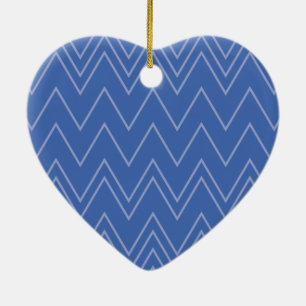 Blau, modern, einfach, cool, trendy Zickzack-Muste Keramik Ornament