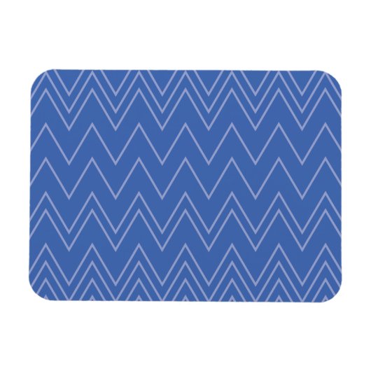 Blau, modern, einfach, cool, trendy Zickzack-Muste Magnet (Horizontal)