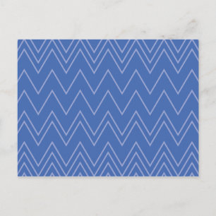 Blau, modern, einfach, cool, trendy Zickzack-Muste Postkarte
