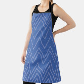 Blau, modern, einfach, cool, trendy Zickzack-Muste Schürze (InSitu)